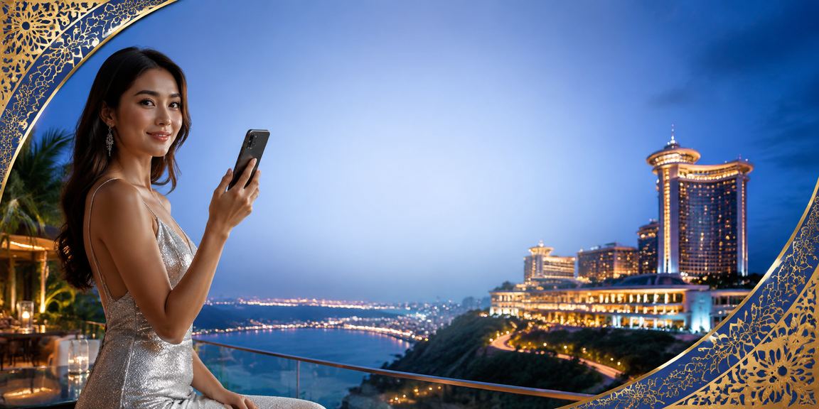 Pemain log masuk ke platform 12500 di Genting Highlands menggunakan telefon mudah alih